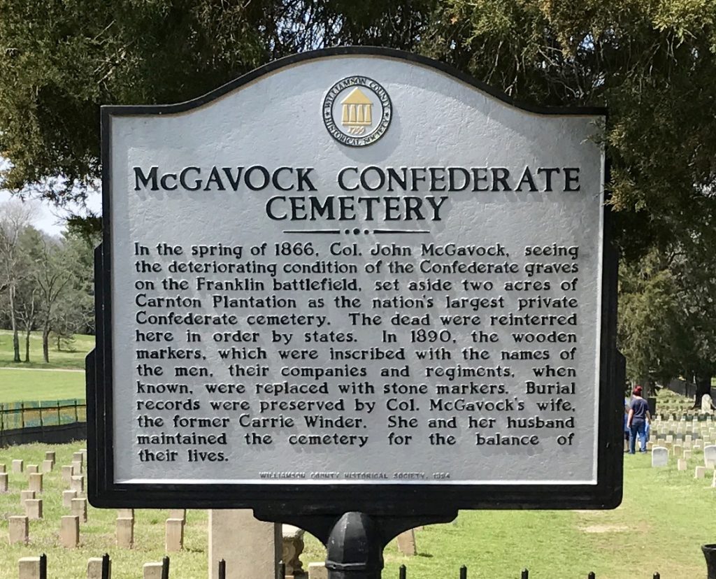 Confederate Cemetery sign