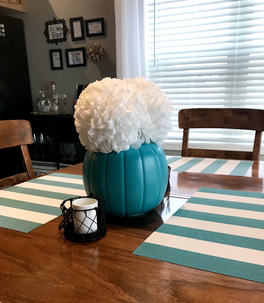 Just a plain every-day teal pumpkin from the back!