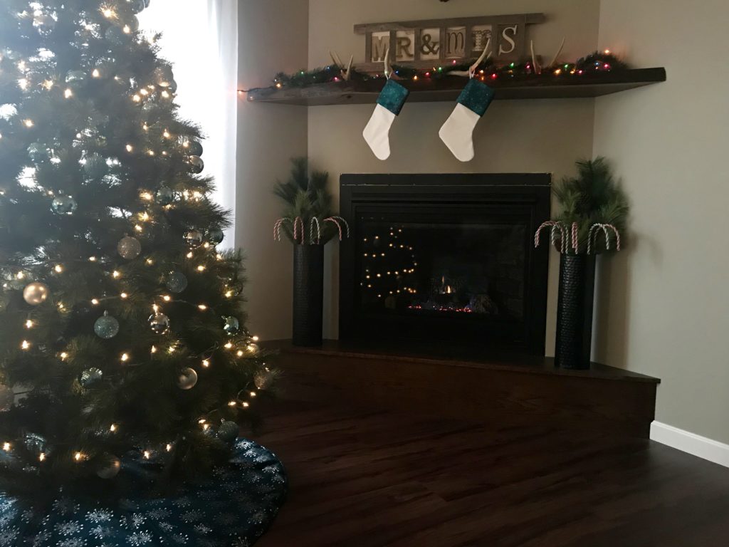 Teal christmas decorations