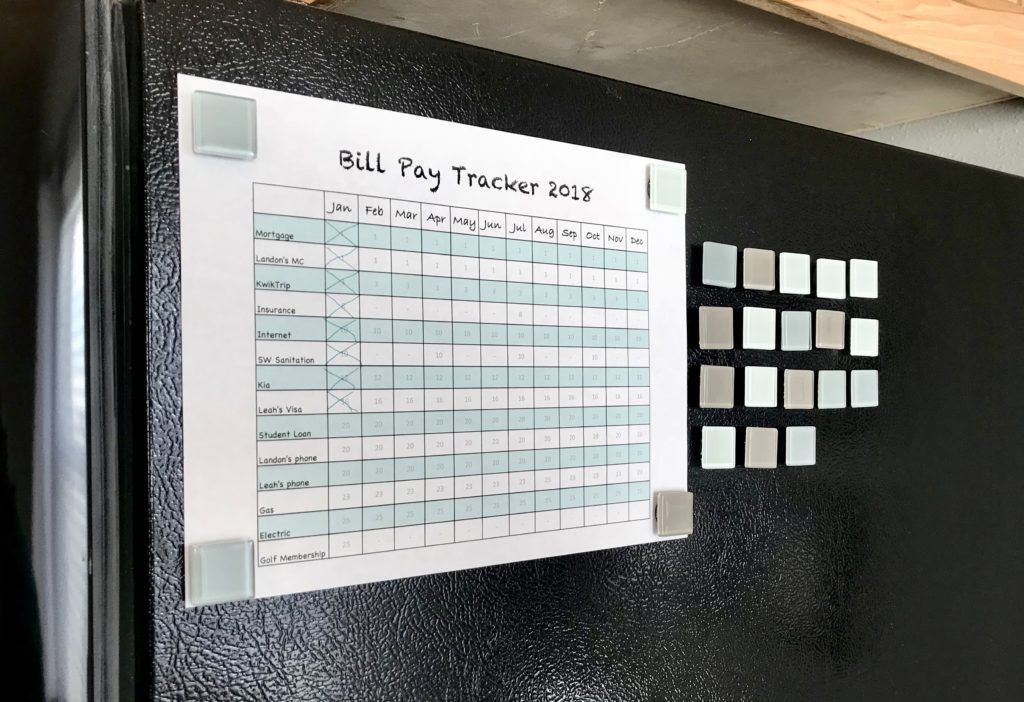 Bill payment tracker