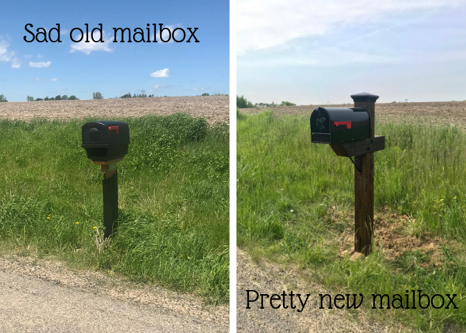 Mailbox before and after