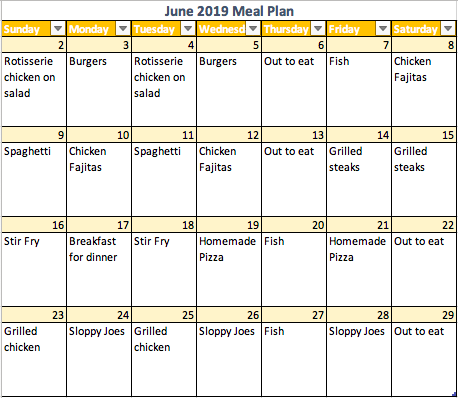 How to Create a Month Long Meal Plan