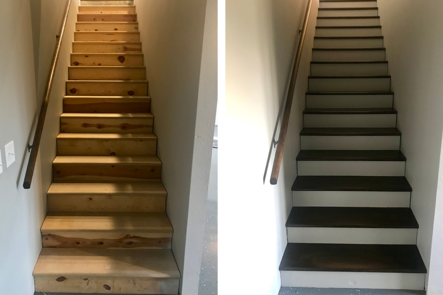 How To Paint Stairs To Look Like Wood The Blue Door More   Below Before And After 1536x1024 