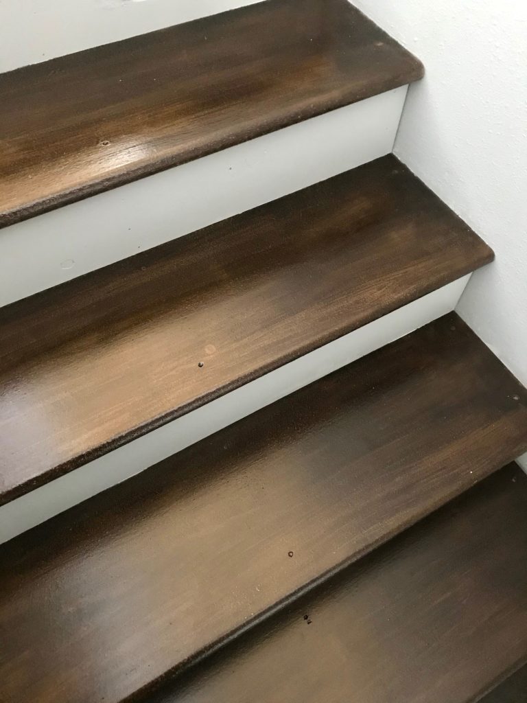 How To Paint Stairs Look Like Wood The Blue Door More
